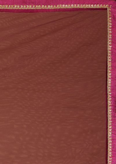 Onion Pink Sequins Raw Silk Salwar Suit-Koskii