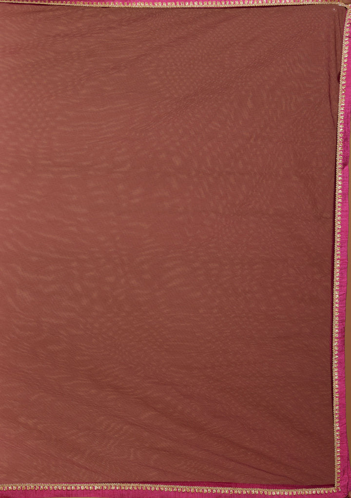 Onion Pink Sequins Raw Silk Salwar Suit-Koskii