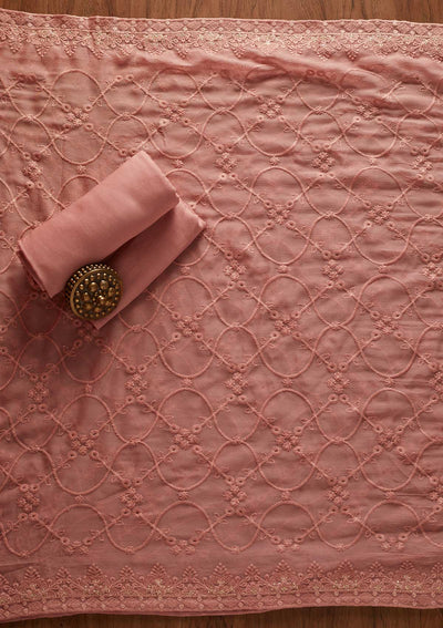 Onion Pink Stonework Georgette Designer Unstitched Salwar Suit - koskii