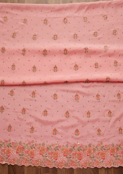 Onion Pink Swarovski Georgette Unstitched Salwar Suit-Koskii