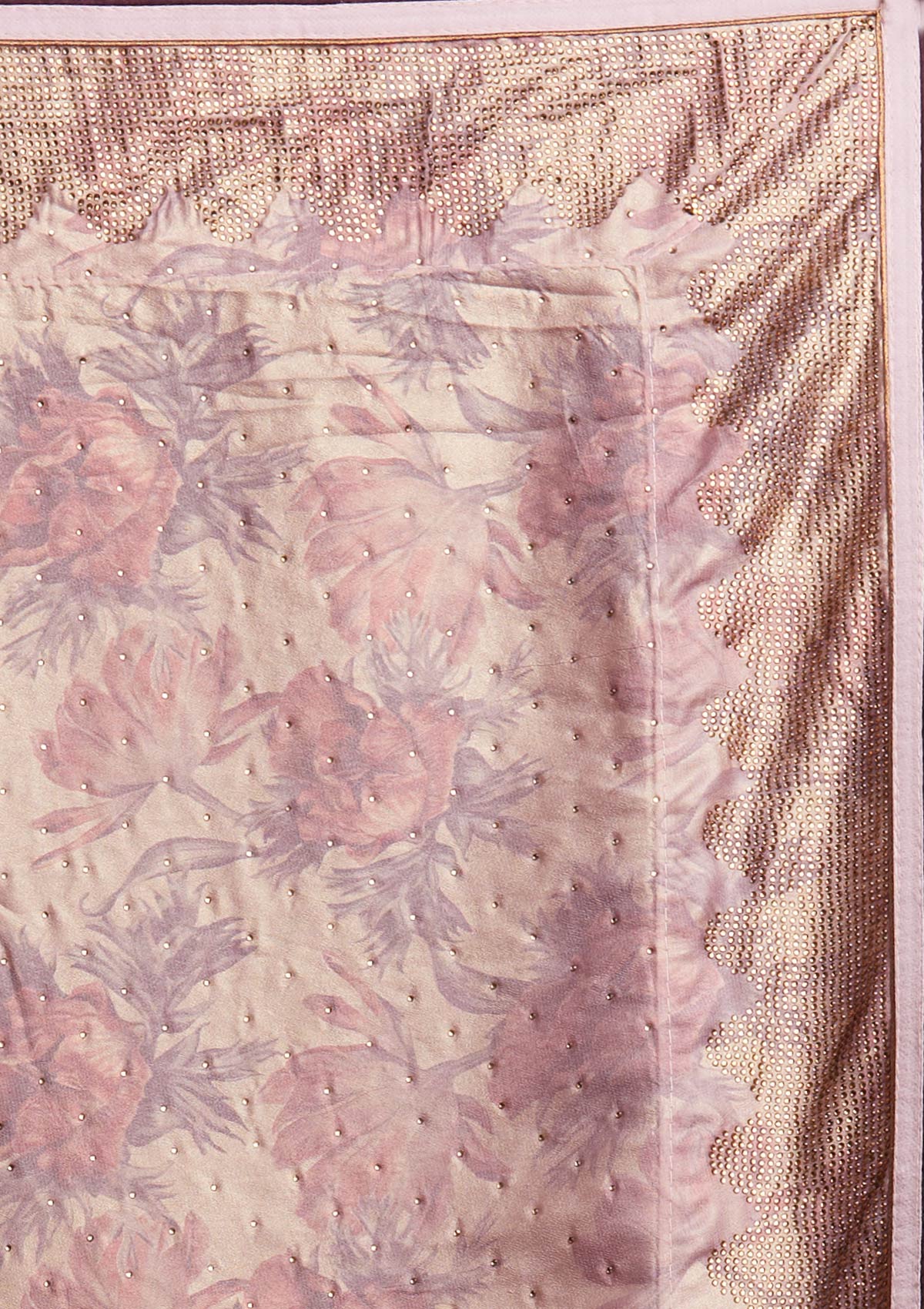 Onion Pink Swarovski Shimmer Designer Saree - koskii