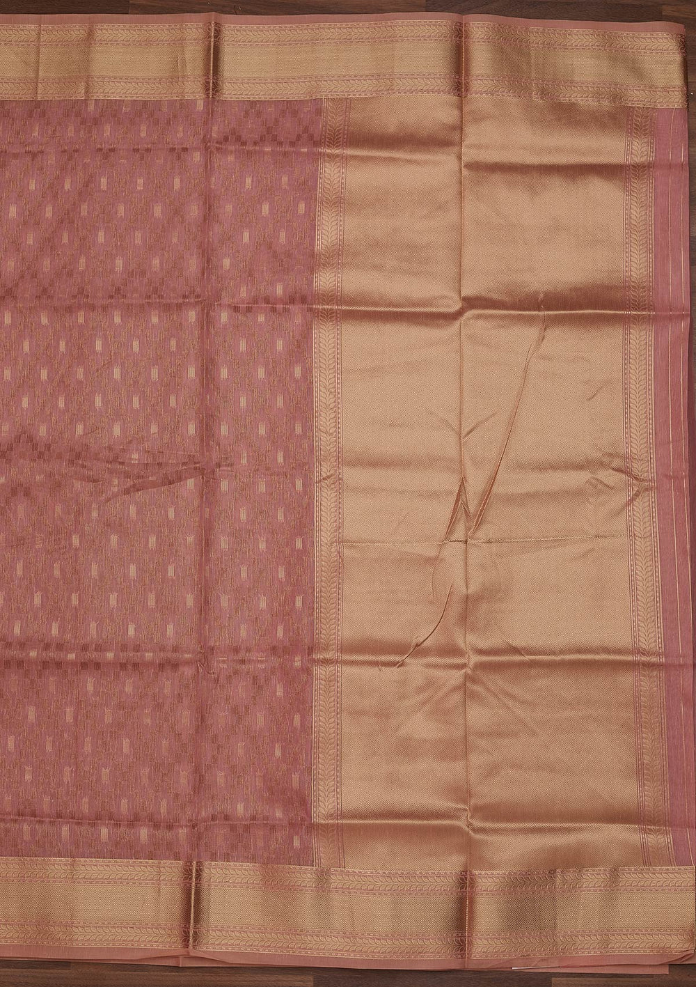 Onion Pink Zariwork Art Silk Designer Saree - Koskii