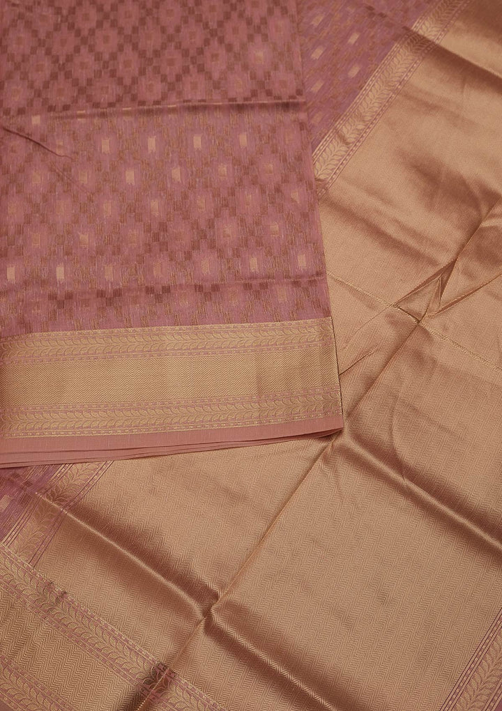 Onion Pink Zariwork Art Silk Designer Saree - Koskii