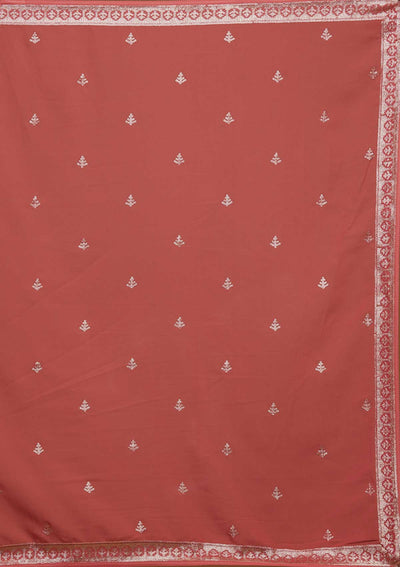Onion Pink Zariwork Georgette Designer Anarkali Suit-Koskii