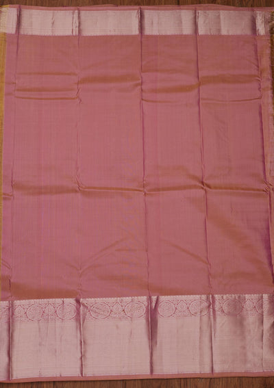 Onion Pink Zariwork Pure Silk Designer Unstitched Saree - Koskii