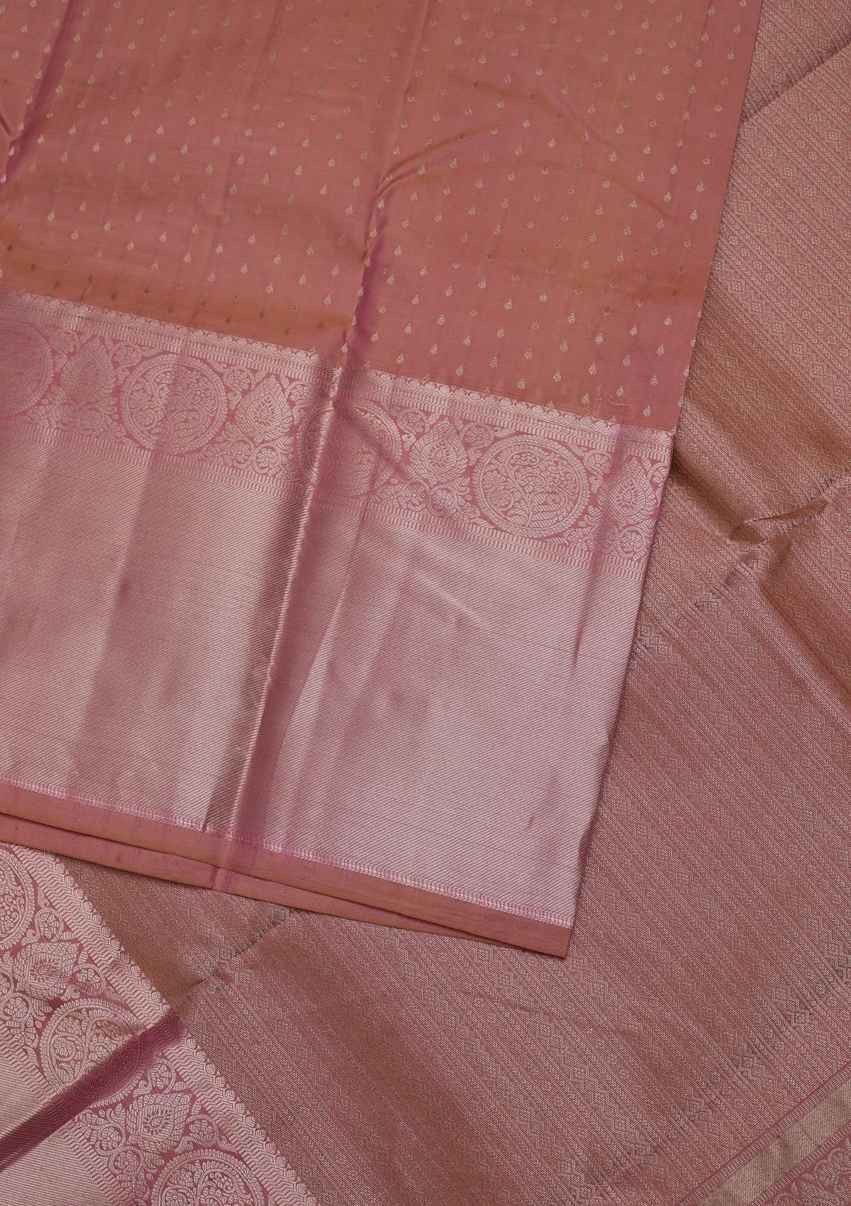 Onion Pink Zariwork Pure Silk Designer Unstitched Saree - Koskii