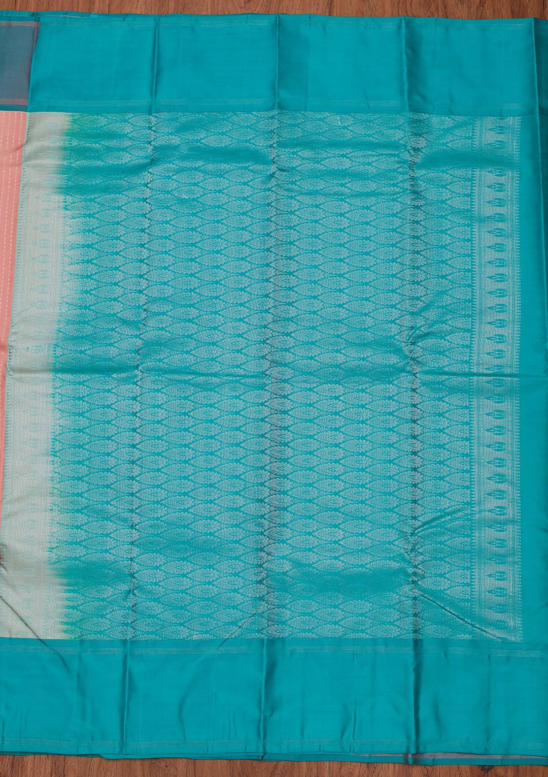 Onion Pink Zariwork Pure Silk Designer Unstitched Saree - Koskii