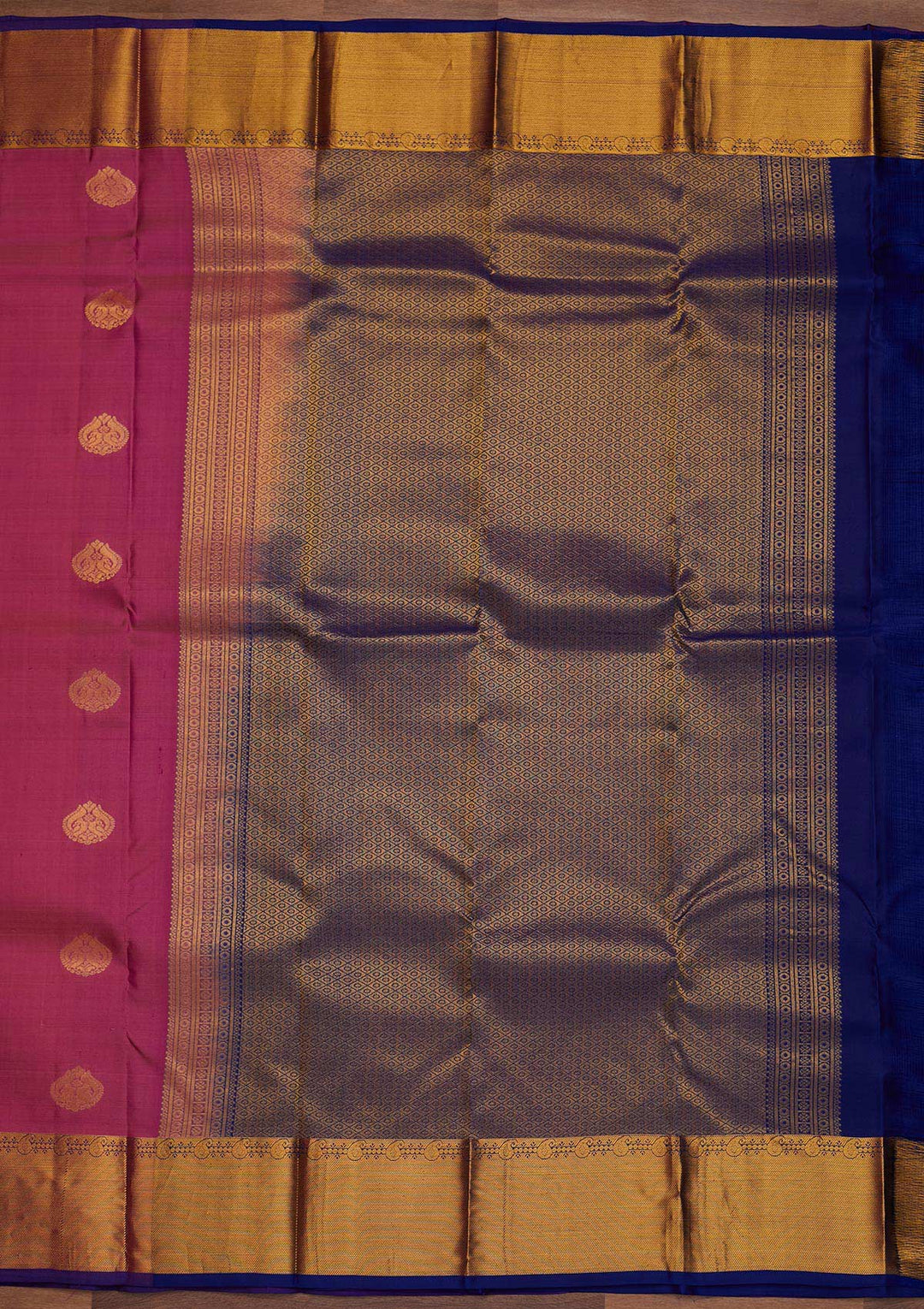 Onion Pink Zariwork Pure Silk Designer Saree - Koskii