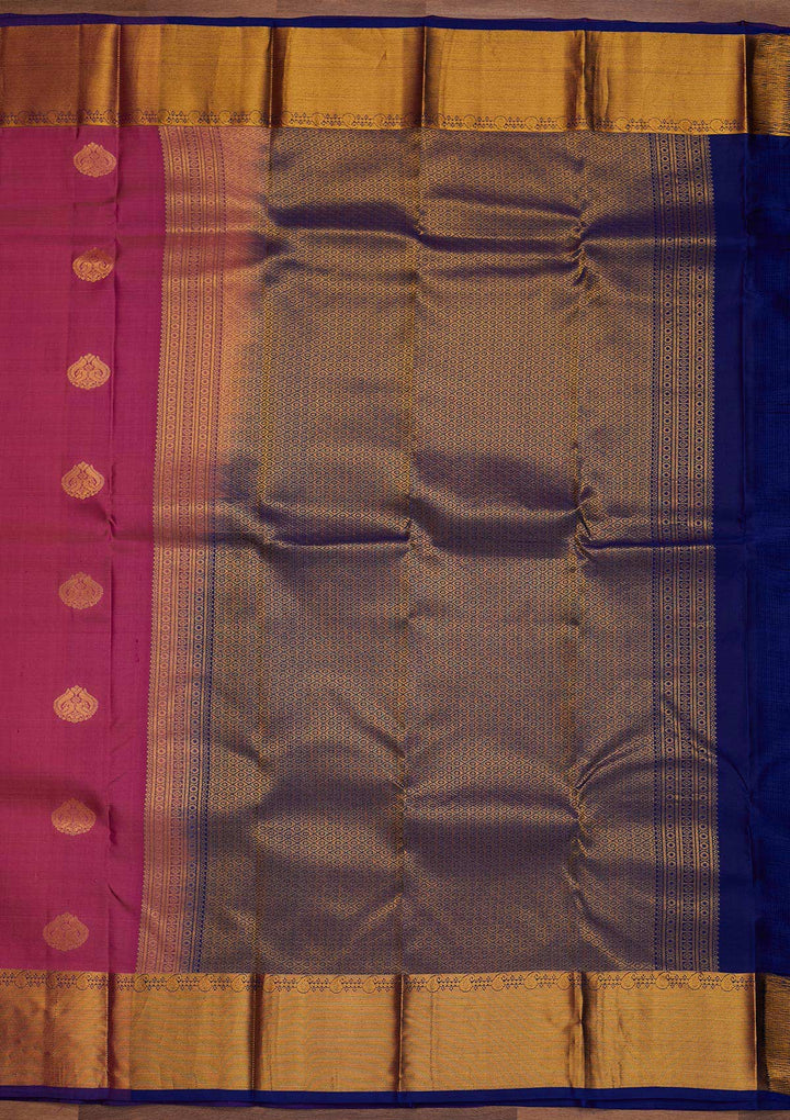 Onion Pink Zariwork Pure Silk Designer Saree - Koskii