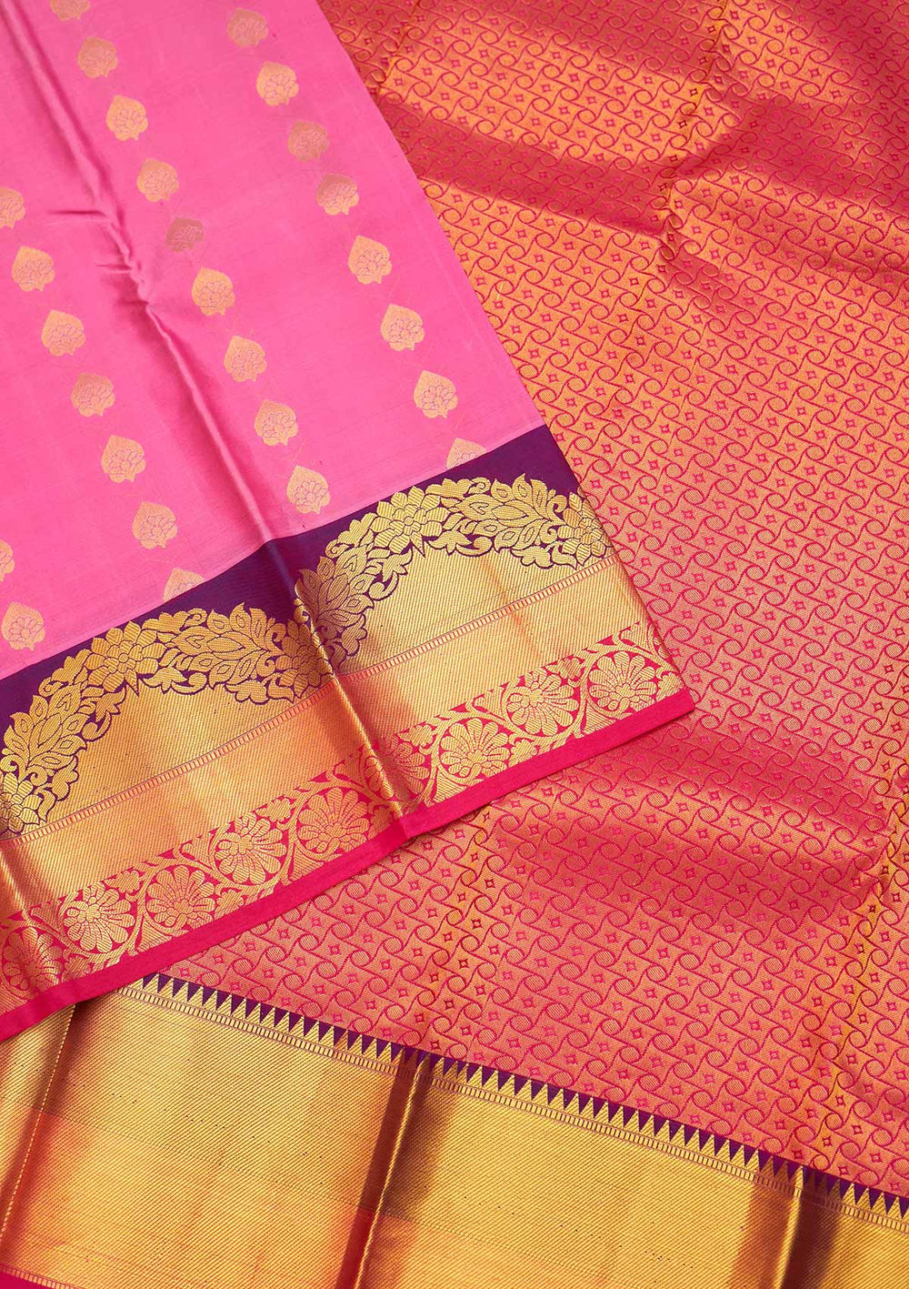 Onion Pink Zariwork Pure Silk Saree - Koskii