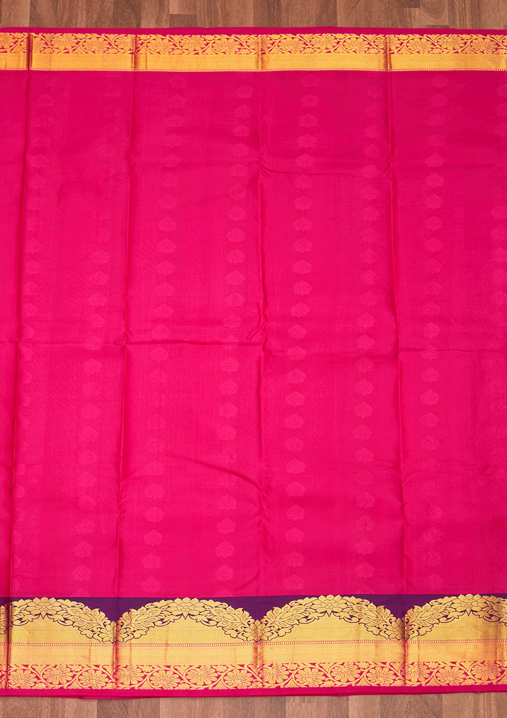 Onion Pink Zariwork Pure Silk Saree - Koskii