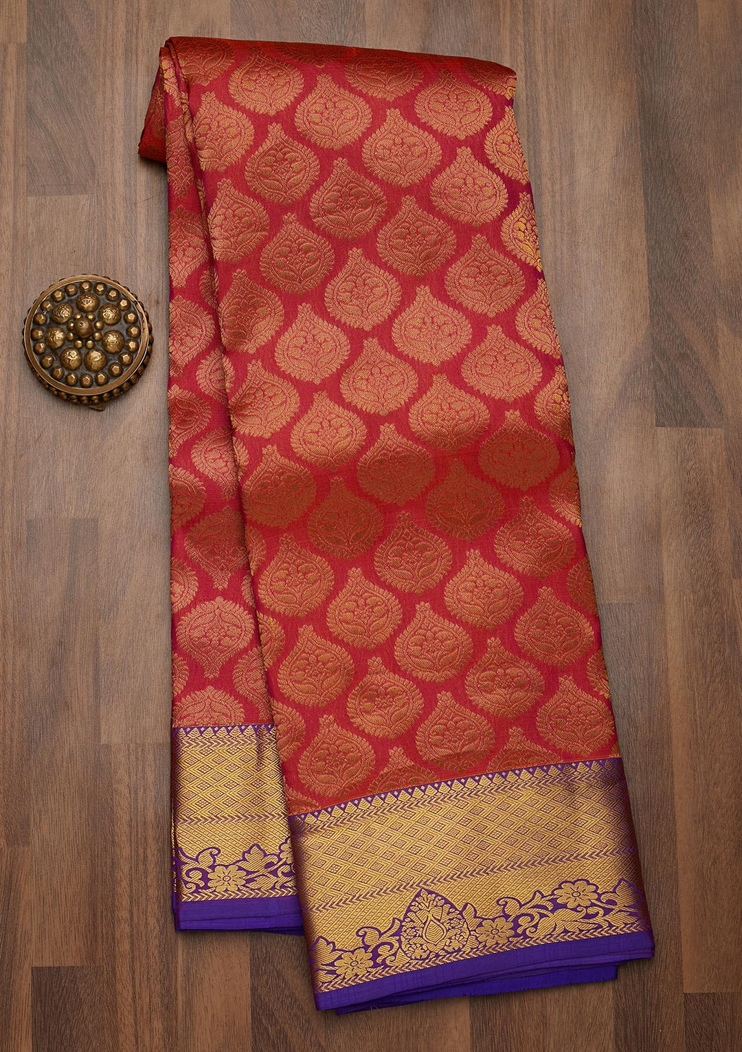 Onion Pink Zariwork Pure Silk Saree-Koskii