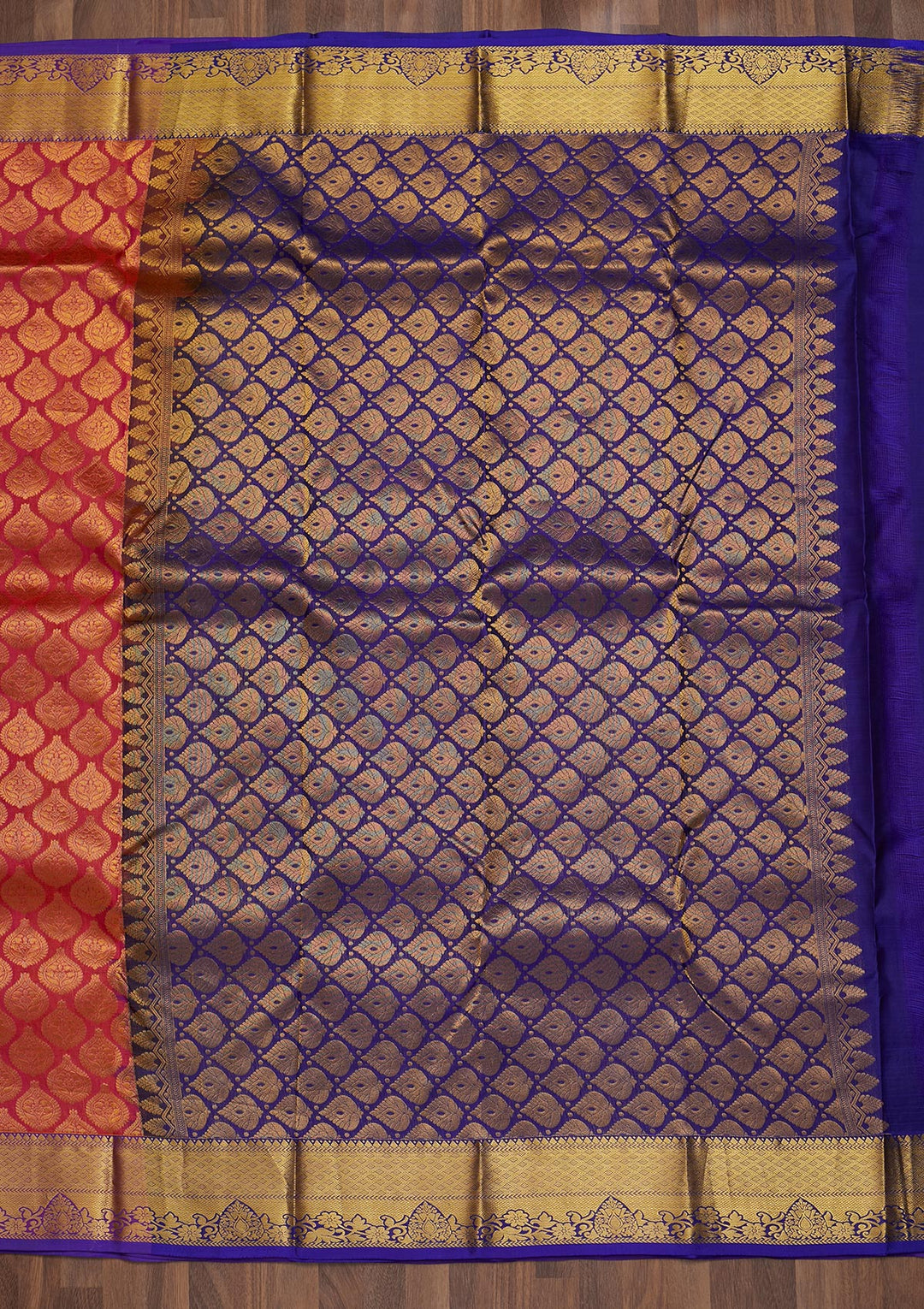Onion Pink Zariwork Pure Silk Saree-Koskii