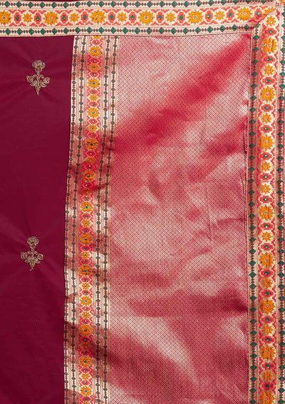 Onion Pink Zariwork Shimmer Designer Semi-Stitched Lehenga - koskii