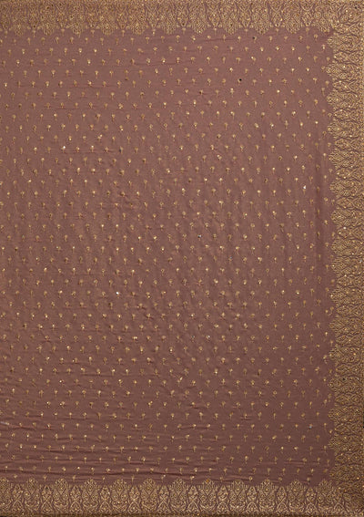 Onion Pink Zariwork Shimmer Designer Saree - koskii