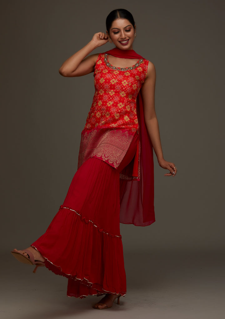 Orange Cutdana Georgette Designer Salwar Suit- Koskii