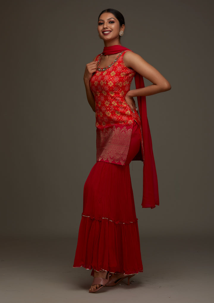Orange Cutdana Georgette Designer Salwar Suit - Koskii