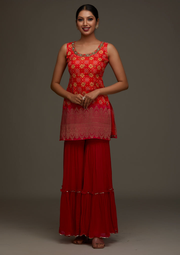 Orange Cutdana Georgette Designer Salwar Suit - Koskii