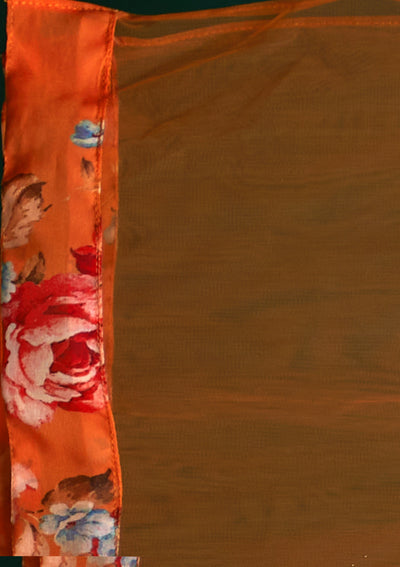 Orange Print Georgette Designer Salwar Suit - Koskii