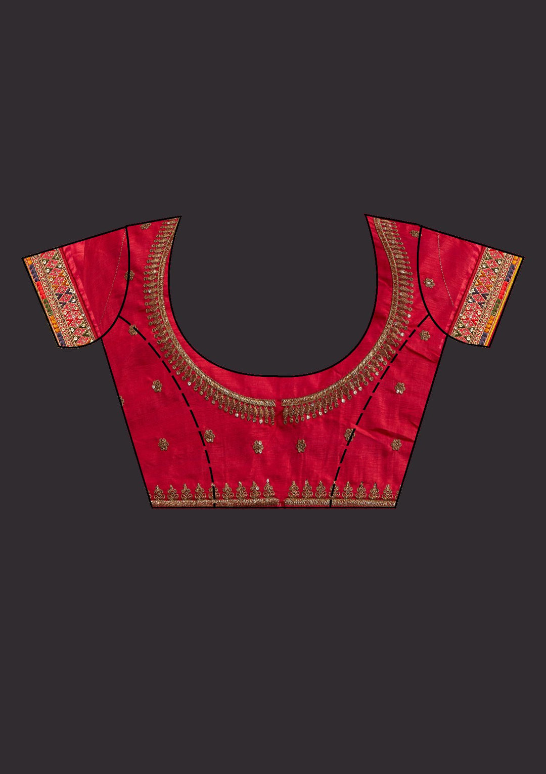 Orange Sequins Georgette Designer Saree - koskii