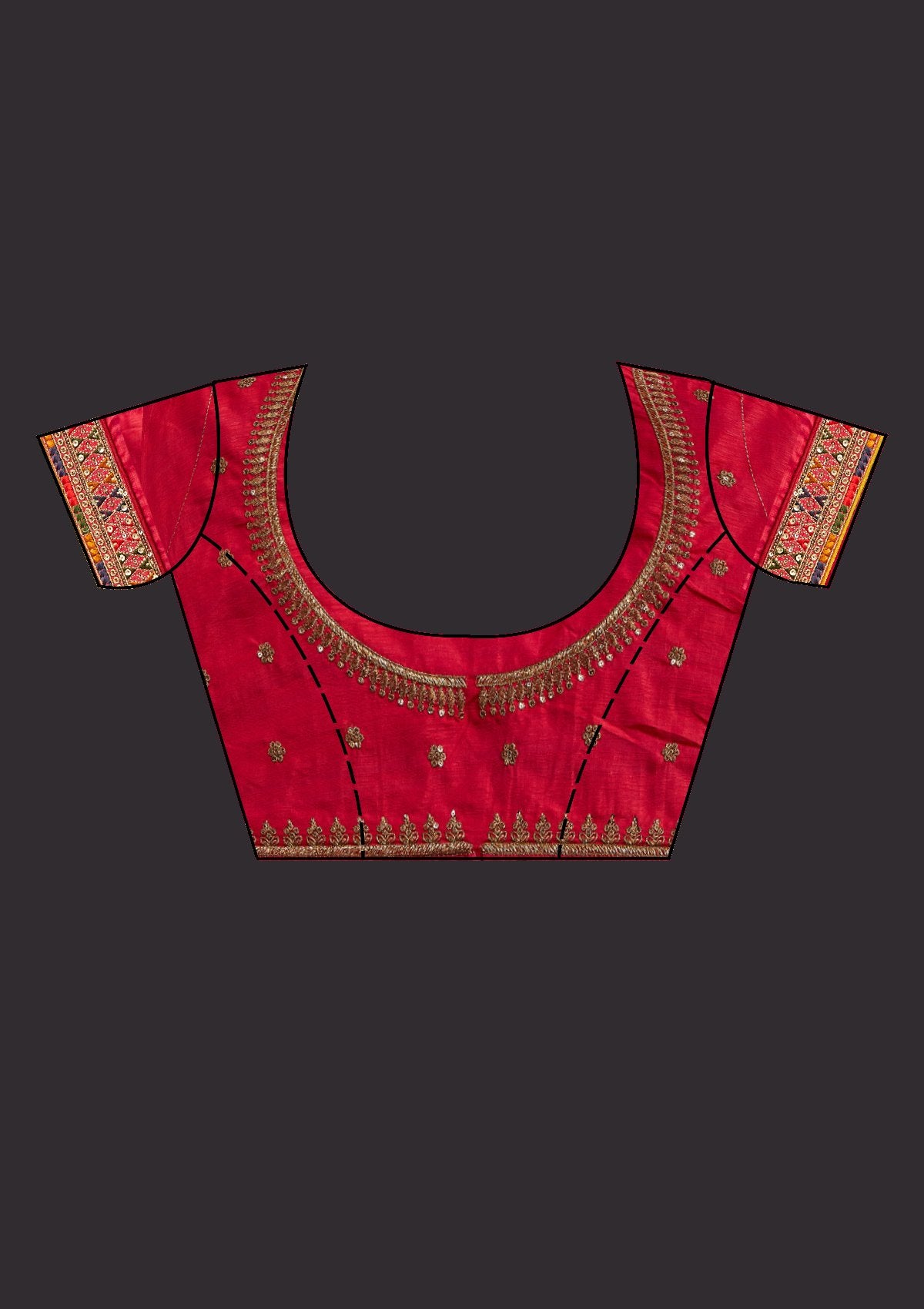 Orange Sequins Georgette Designer Saree - koskii