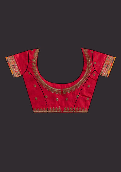 Orange Sequins Georgette Designer Saree - koskii