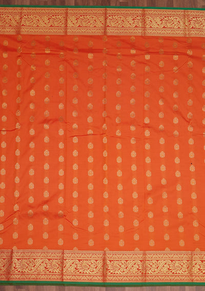 Orange Zariwork Banarasi Saree - Koskii
