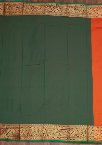Orange Zariwork Banarasi Saree - Koskii