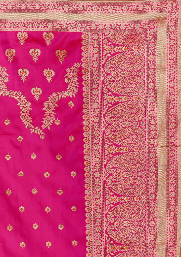Orange Zariwork Brocade Designer Semi-Stitched Lehenga - Koskii