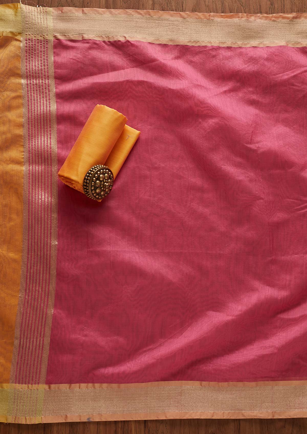 Orange Zariwork Brocade Designer Unstitched Salwar Suit - Koskii