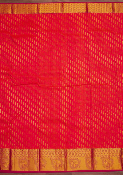 Orange Zariwork Pure Silk Designer Saree - Koskii