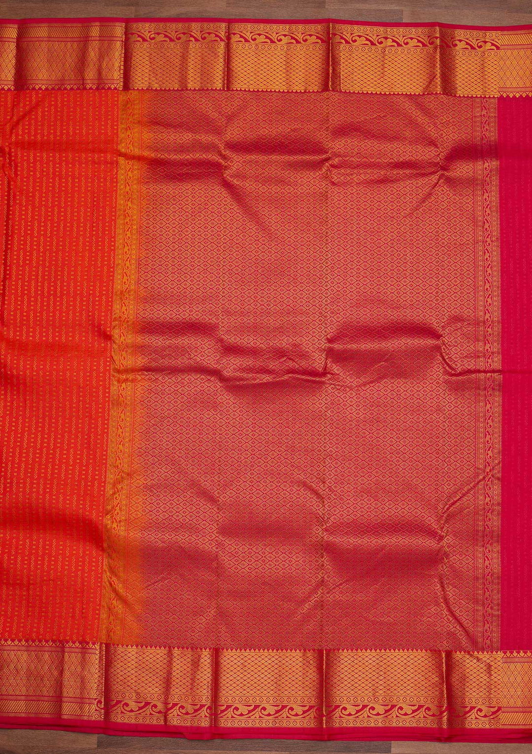 Orange Zariwork Pure Silk Designer Saree - Koskii