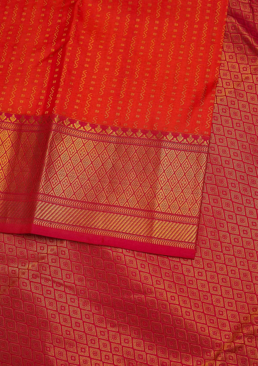 Orange Zariwork Pure Silk Designer Saree - Koskii