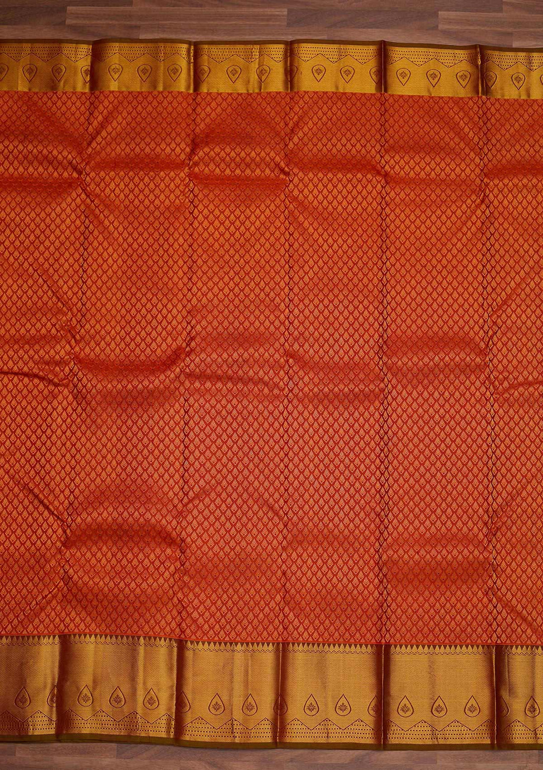 Orange Zariwork Pure Silk Designer Saree - Koskii