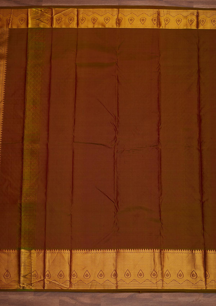 Orange Zariwork Pure Silk Designer Saree - Koskii