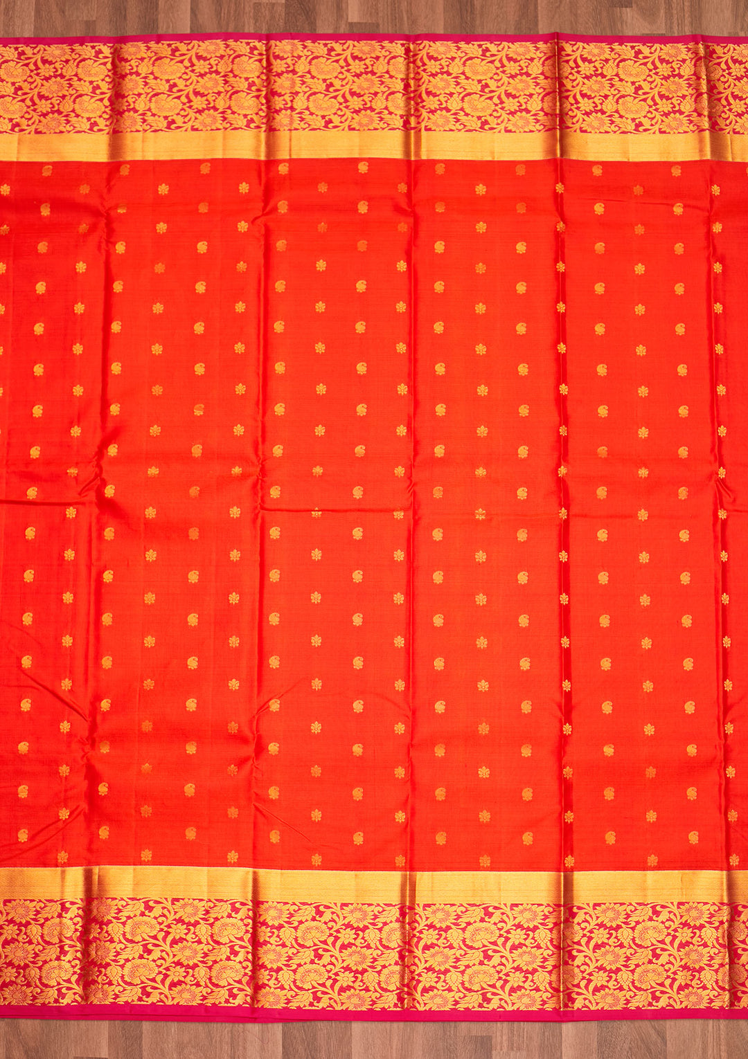 Orange Zariwork Pure Silk Saree - Koskii
