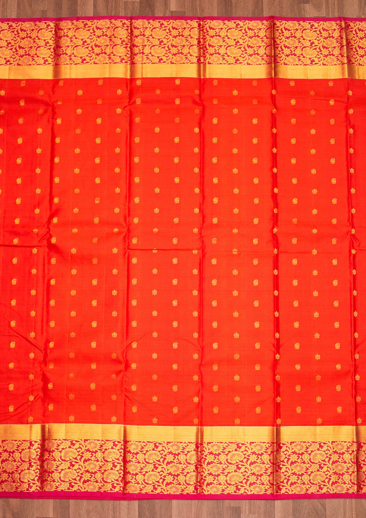 Orange Zariwork Pure Silk Saree - Koskii