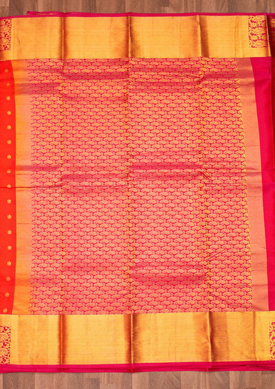 Orange Zariwork Pure Silk Saree - Koskii