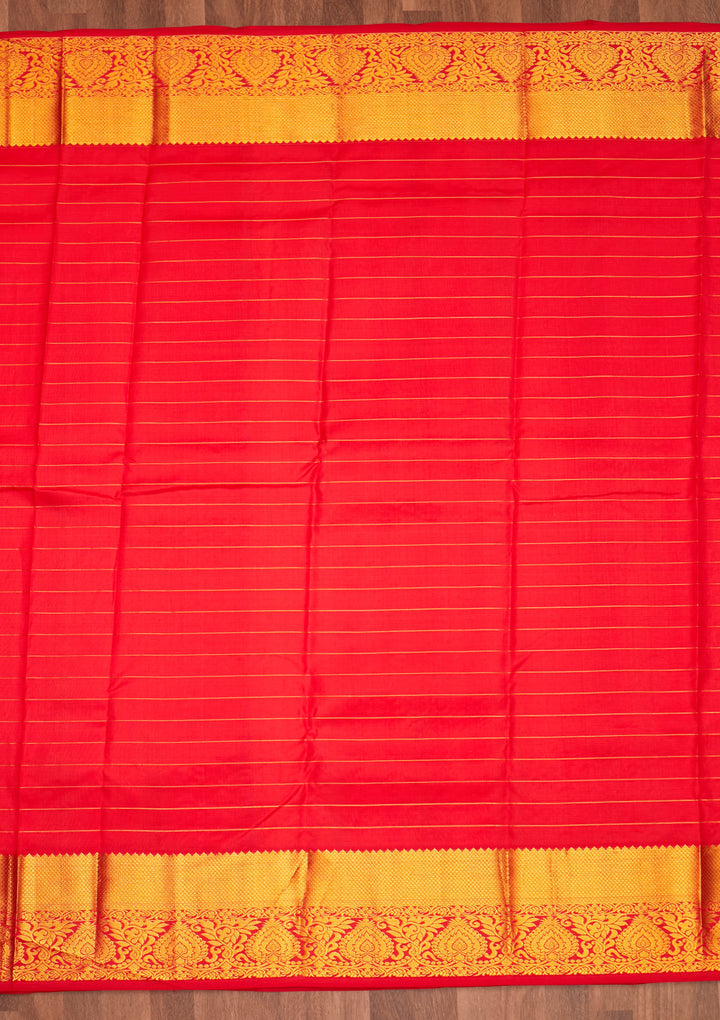 Orange Zariwork Pure Silk Saree - Koskii
