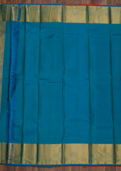 Orange Zariwork Pure Silk Saree-Koskii