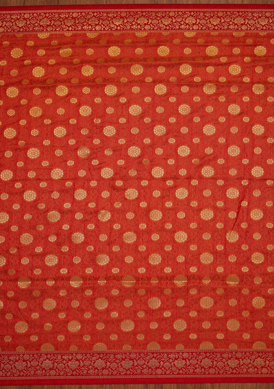 Orange Zariwork Raw Silk Designer Saree - koskii