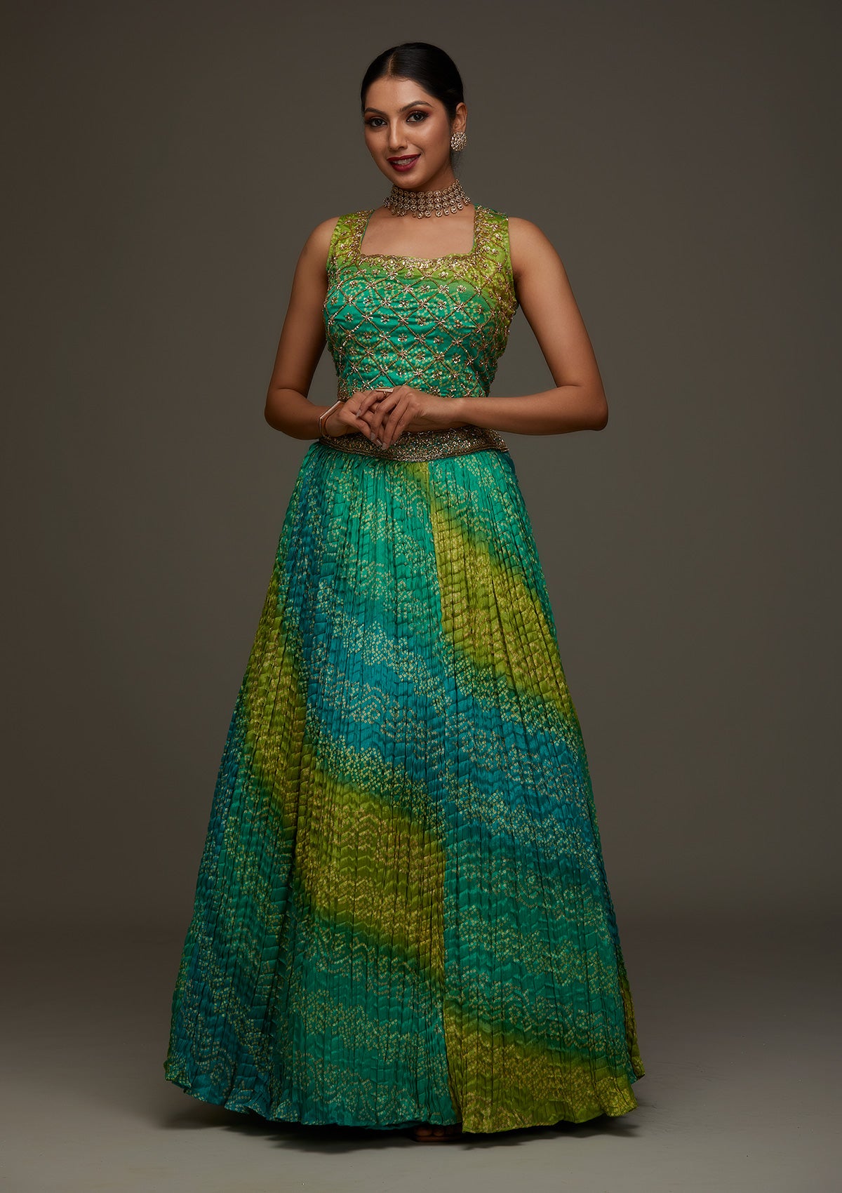 Parrot Green Embroidered Silk Lehenga Choli | idusem.idu.edu.tr
