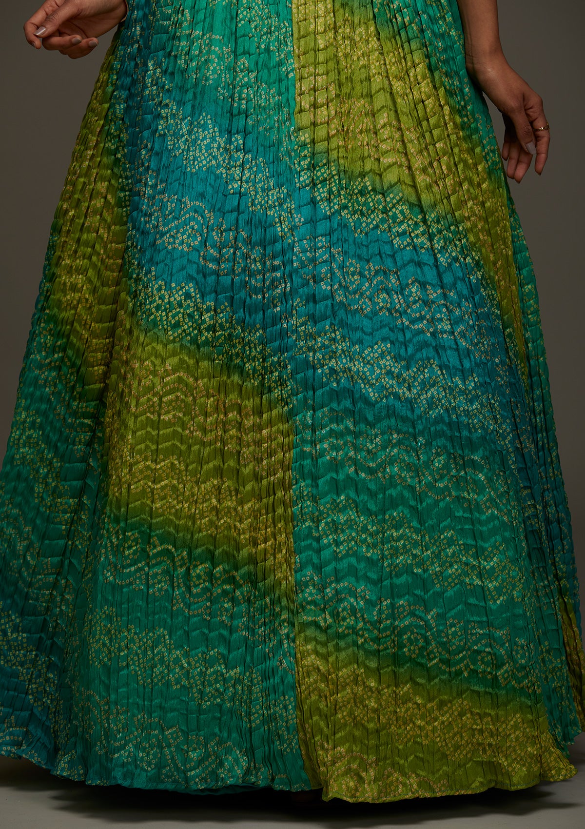 Parrot Green Sequins Georgette Designer Lehenga - Koskii