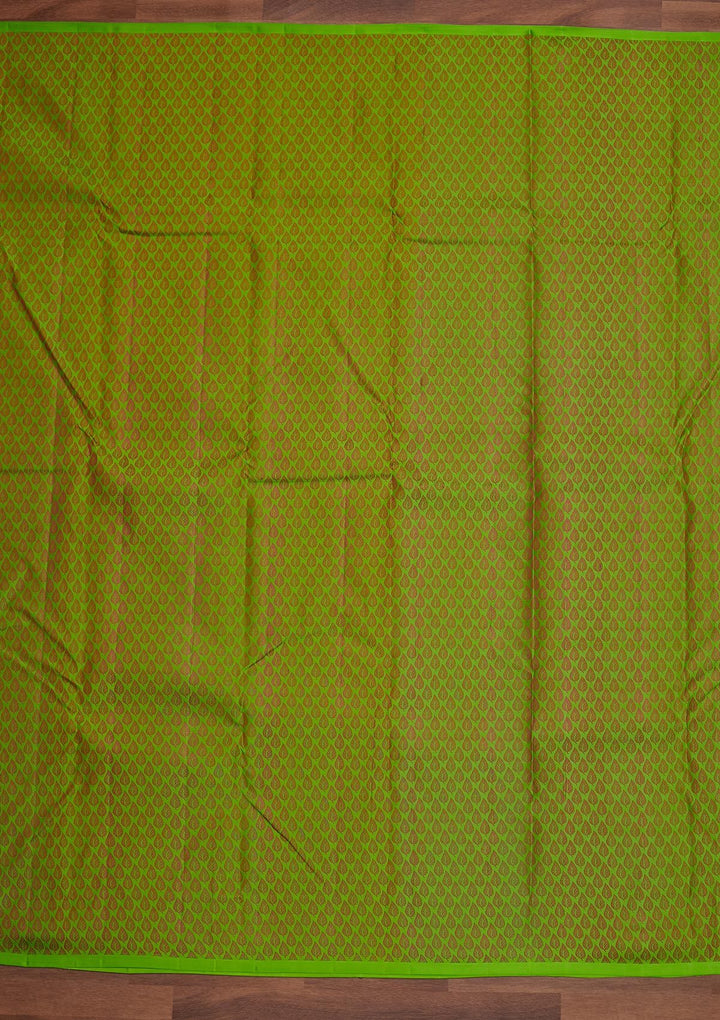 Parrot Green Zariwork Pure Silk Designer Saree - Koskii