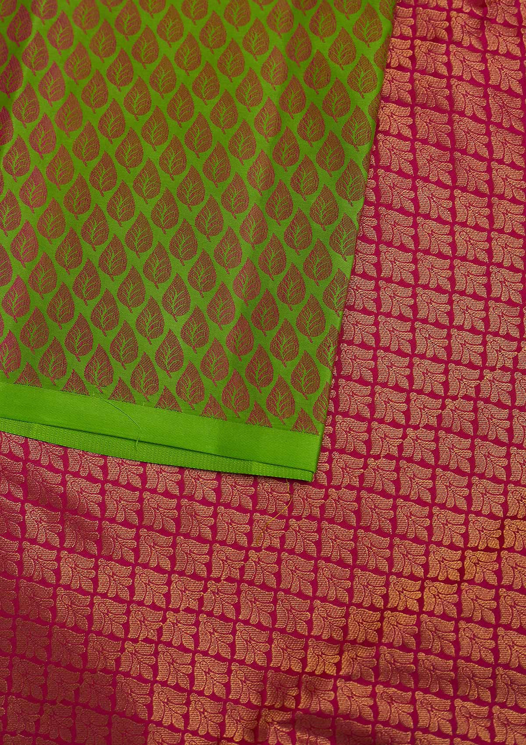Parrot Green Zariwork Pure Silk Designer Saree - Koskii