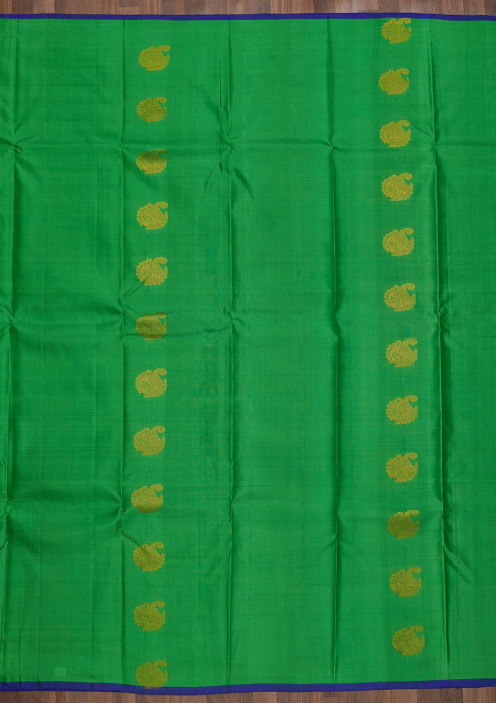 Parrot Green Zariwork Pure Silk Saree-Koskii