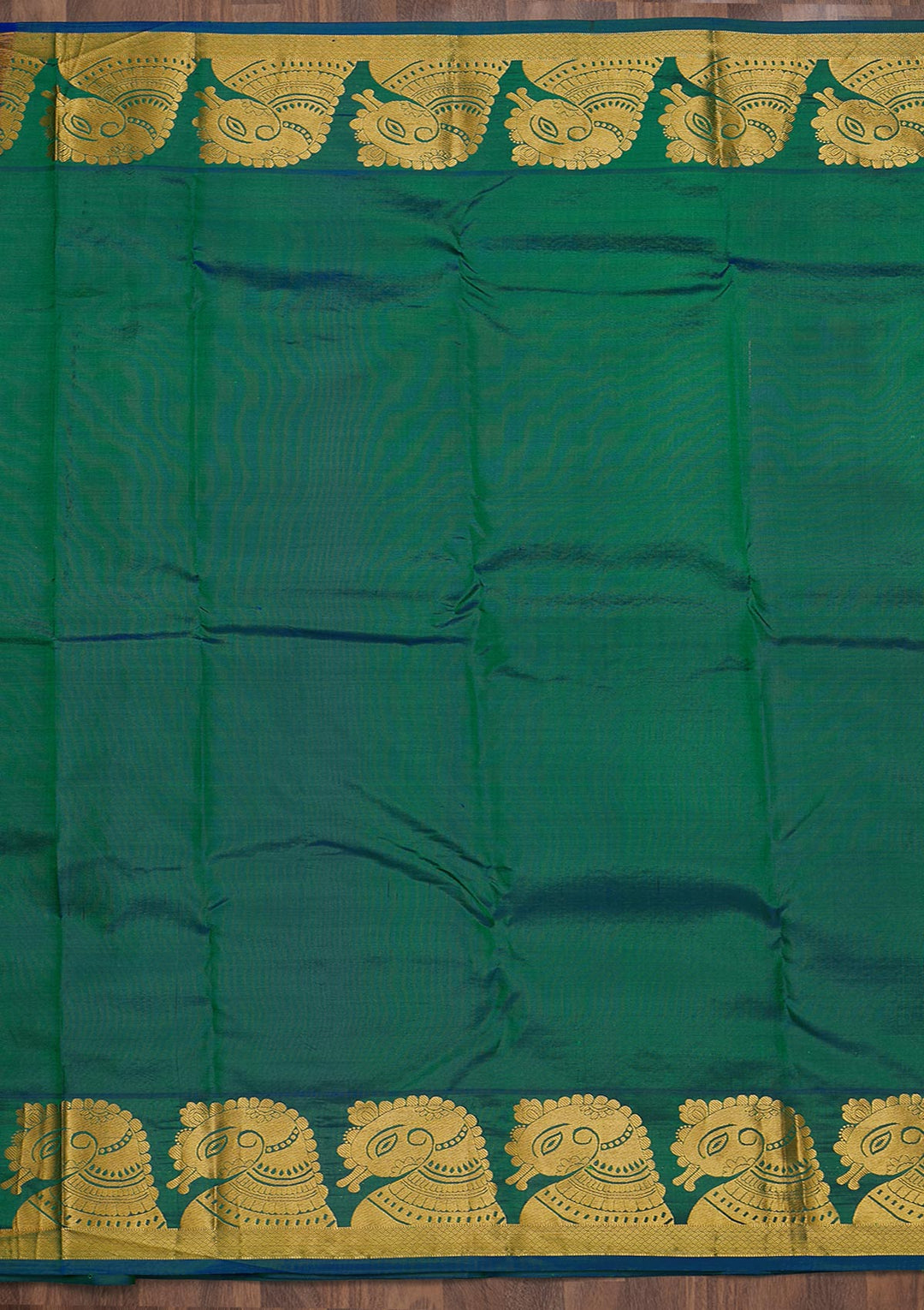 Parrot Green Zariwork Pure Silk Saree-Koskii
