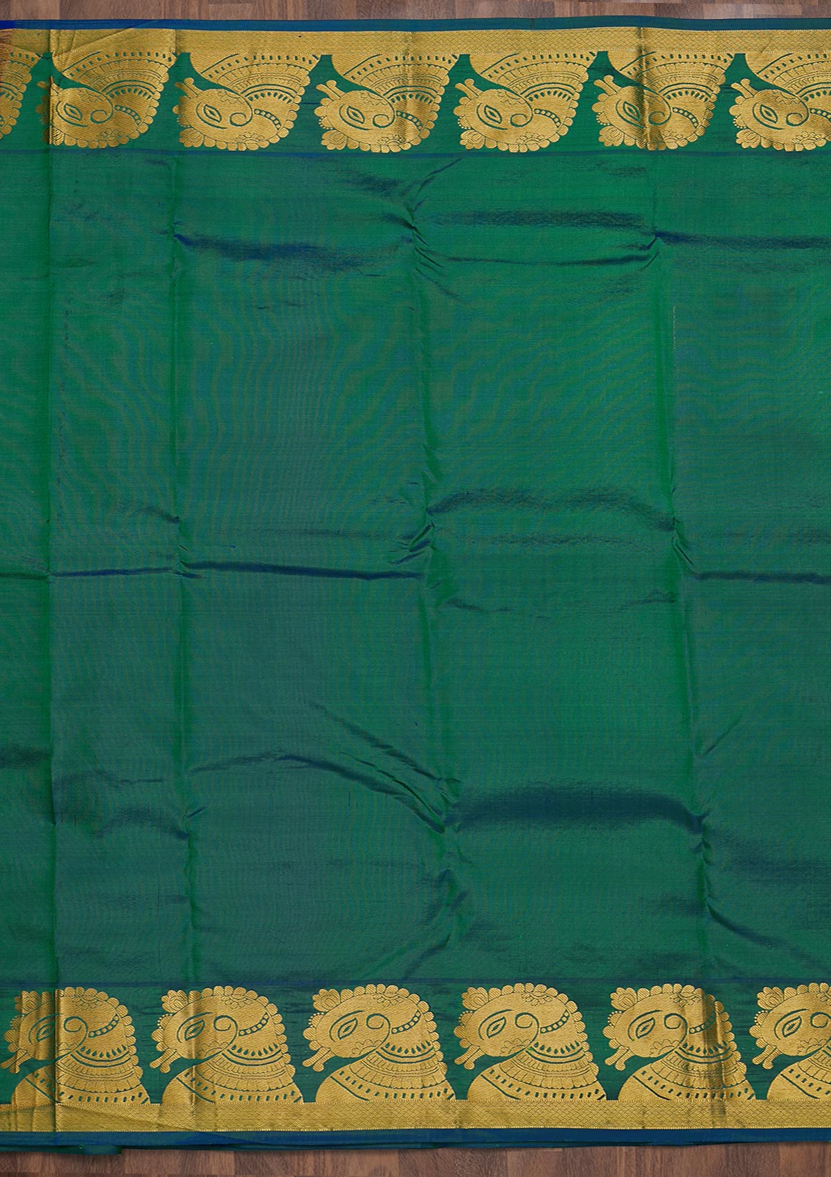 Parrot Green Zariwork Pure Silk Saree-Koskii