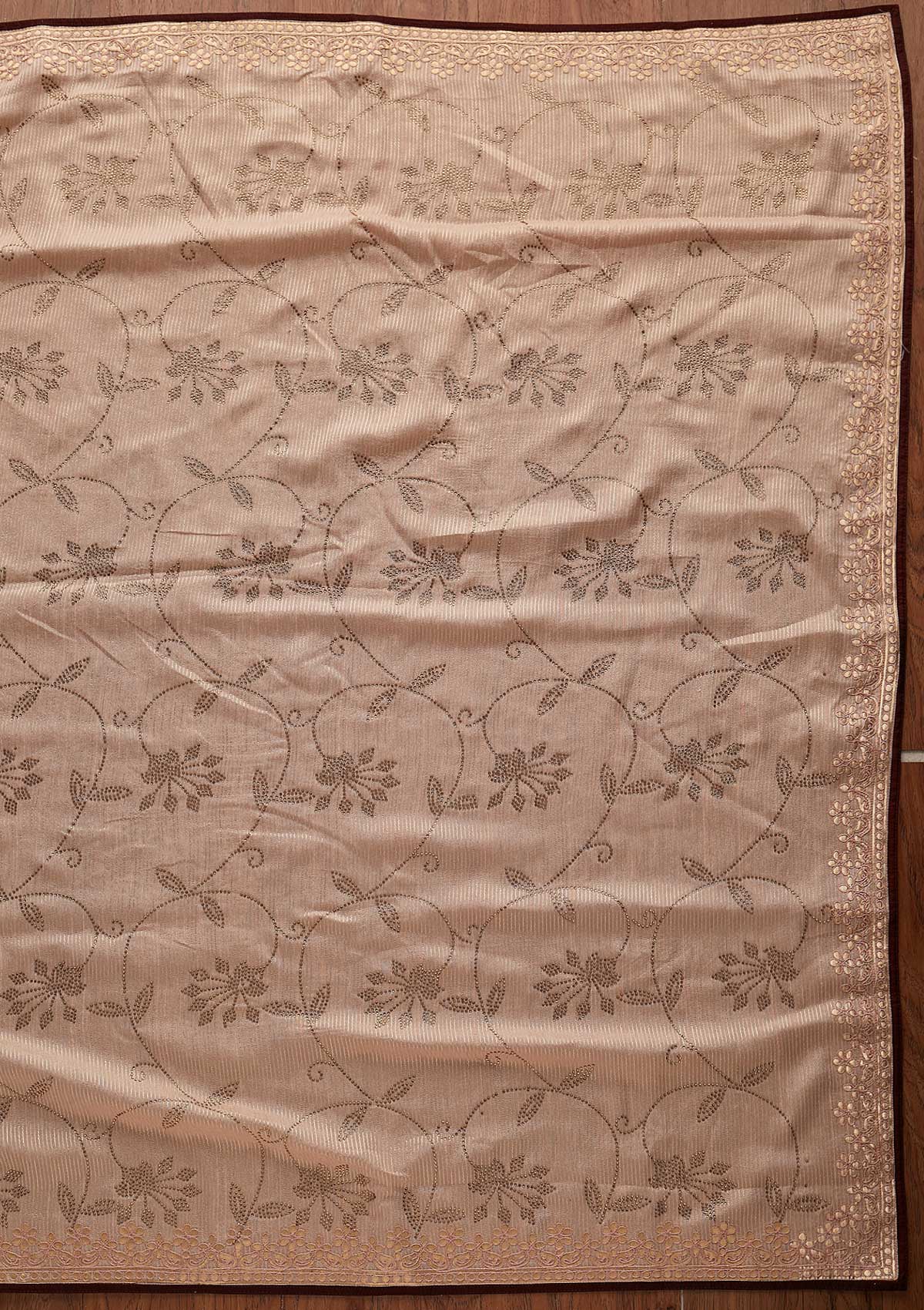 Peach Gotapatti Shimmer Designer Saree - koskii