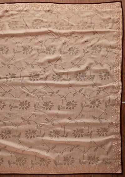 Peach Gotapatti Shimmer Designer Saree - koskii